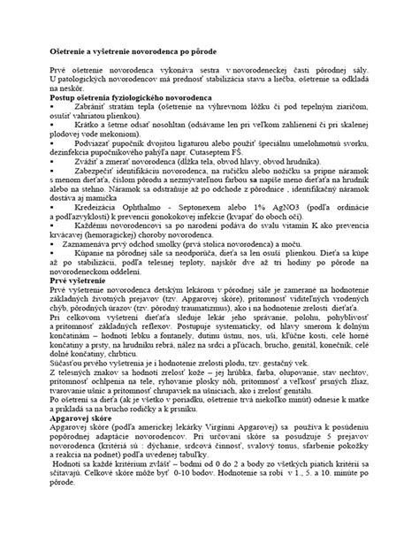 Ošetrenie novorodenca