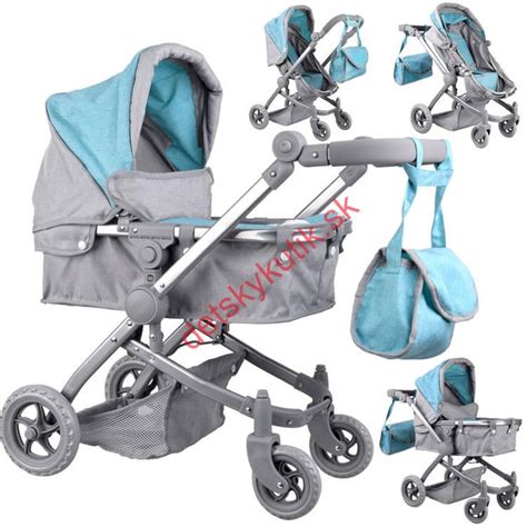 multifunkčný kočík pre bábiky s autosedačkou