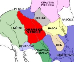 Mapa Oravského Veselého a okolia