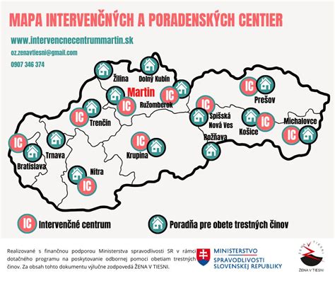 mapa dostupných poradenských centier pre rodiny