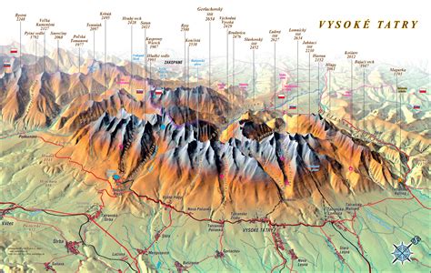 Turistická mapa Vysokých Tatier