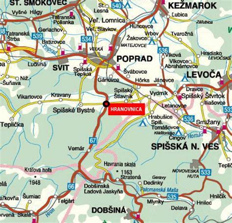 Mapa Krosna a okolia