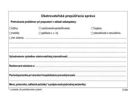 Doklady a prepúšťacia správa z pôrodnice