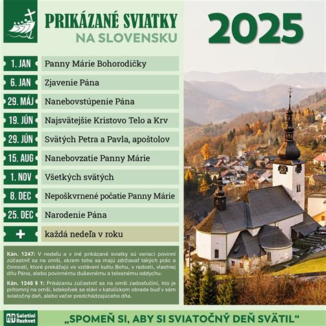 Zobrazenie liturgického kalendára s vyznačenými sviatkami