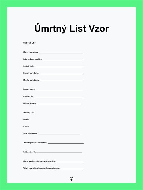 Úmrtný list