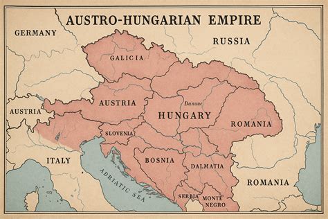 Historical map of Austro-Hungarian Empire
