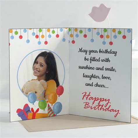 Birthday card with personalized message