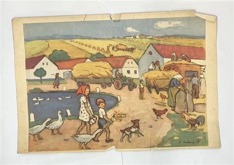 Ilustrácia tradičného života rodiny na vidieku v 19. storočí