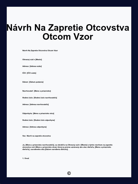 Schéma: Právne domnienky otcovstva a lehoty na zapretie