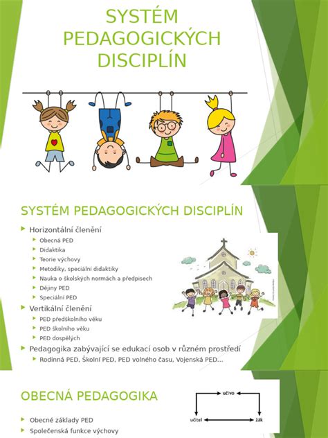 Diagram znázorňujúci systém pedagogických vied a ich vzájomné vzťahy