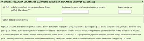 Zoznam dokladov potrebných k uplatneniu daňového bonusu