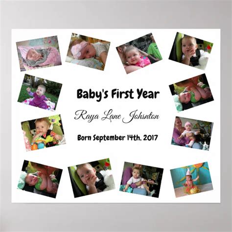 Baby's first year personalized data elements
