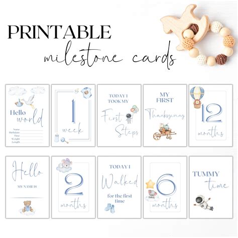 Baby milestone cards with baby sleeping