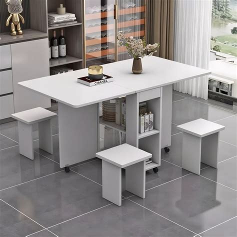Multifunctional table with storage and wheels