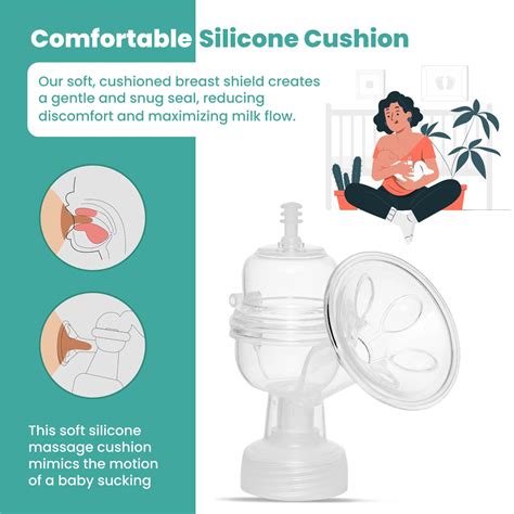 Comfortable silicone cushion for breast pumps