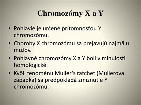 Chromozómy X a Y - určenie pohlavia