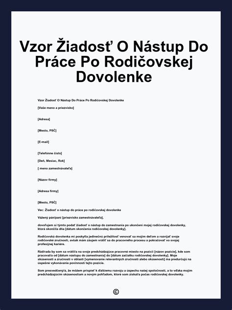 Návrat do práce po materskej a rodičovskej dovolenke