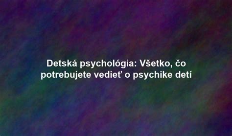 Detská psychológia