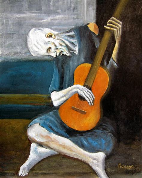 Picasso - Starý gitarista (Modré obdobie)