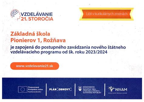 Schéma integrácie projektu Jano Pavelčák deťom do Štátneho vzdelávacieho programu