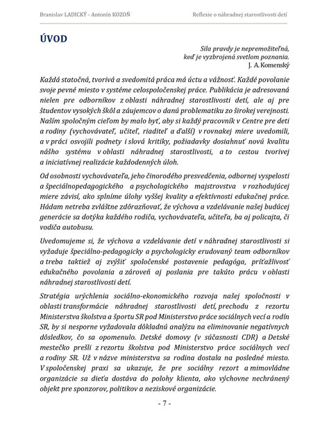 Legislatívny prehľad náhradnej starostlivosti
