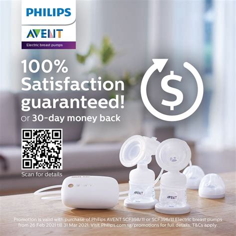 Infographic about Philips Avent 60-day money-back guarantee promotion