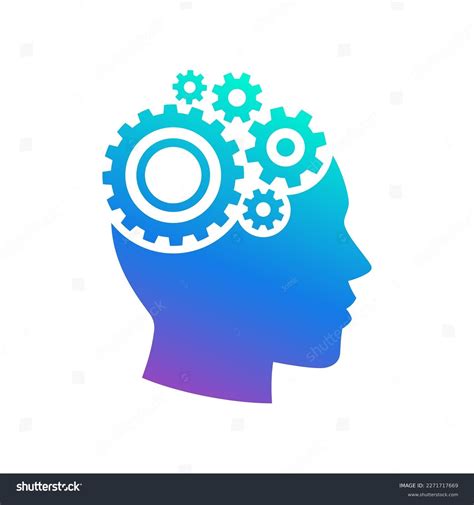 Brain graphic with gears/neurons