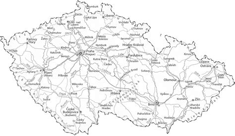 Mapa Českej republiky a Slovenska s vyznačením kliník