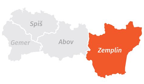 Mapa regiónu Zemplín s vyznačenými vzdelávacími inštitúciami