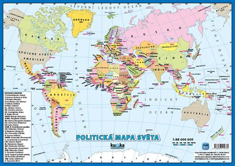 Mapa sveta s vyznačenými krajinami a ilustráciami detí