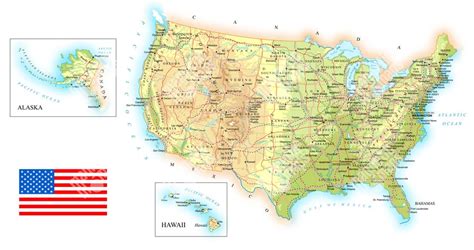 Mapa Spojených štátov amerických a Spojeného kráľovstva
