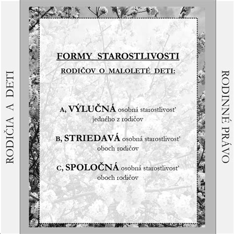 Diagram foriem osobnej starostlivosti: Výlučná, Striedavá, Spoločná