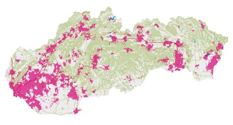 Mapa Slovenska zobrazujúca nedostatočné pokrytie pôrodníc v niektorých regiónoch