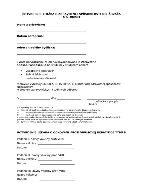 Príklady potrebnej zdravotnej dokumentácie pre posudkového lekára