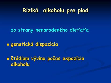 Schéma vplyvu alkoholu na plod