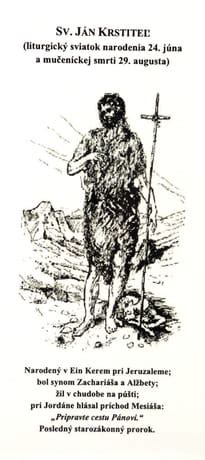 Ilustrácia Zvestovania Jánovi Krstiteľovi