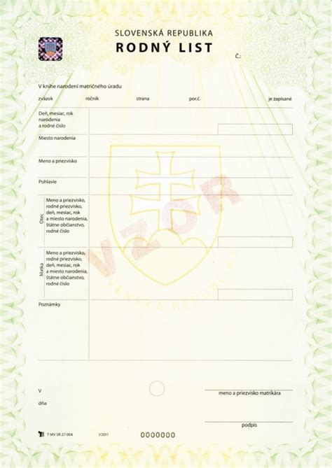 Rodný list s novými menami
