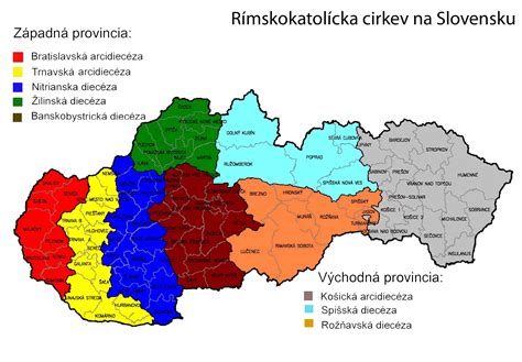 Mapa diecéz na Slovensku