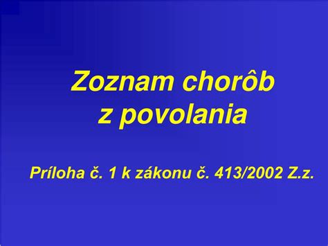 Zoznam chorôb