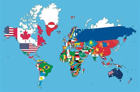 Mapa sveta s vlajkami a notami