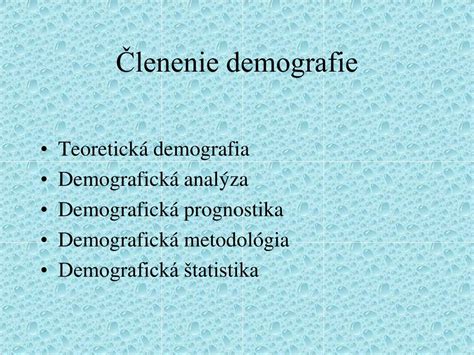 Zdroje demografických dát