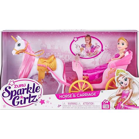 Princezná Sparkle Girlz s kočiarom a koňom
