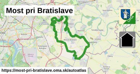 Mapa Most pri Bratislave a okolia