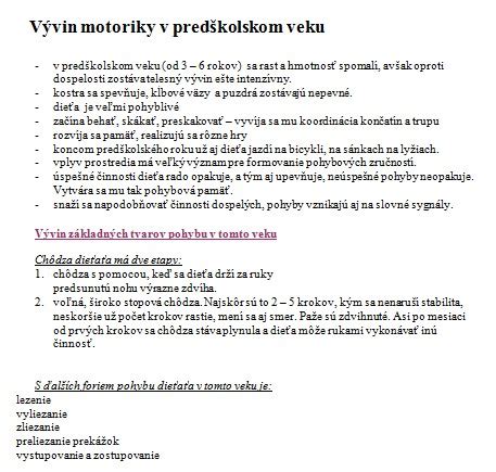 Vývin jemnej motoriky v predškolskom veku