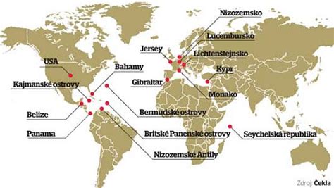 Mapa: Globálne daňové raje a toky majetku