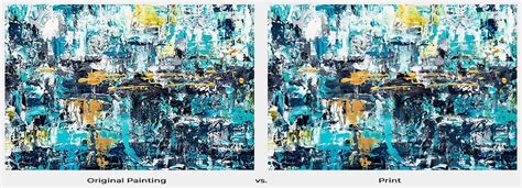 Comparison of original painting vs. printed reproduction