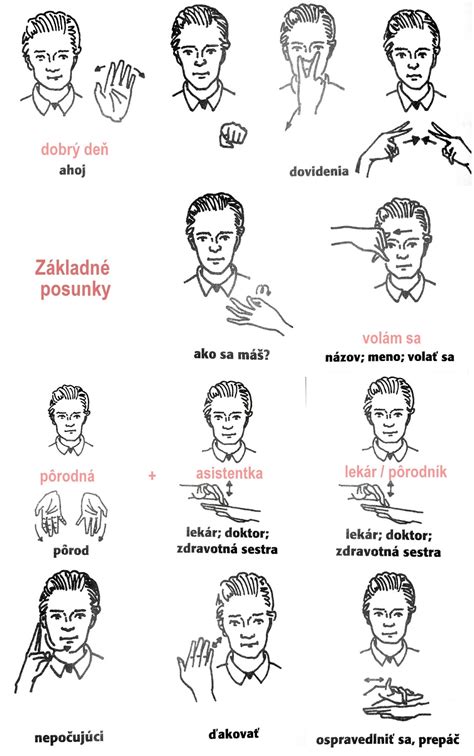 Základné posunky slovenského znakového jazyka