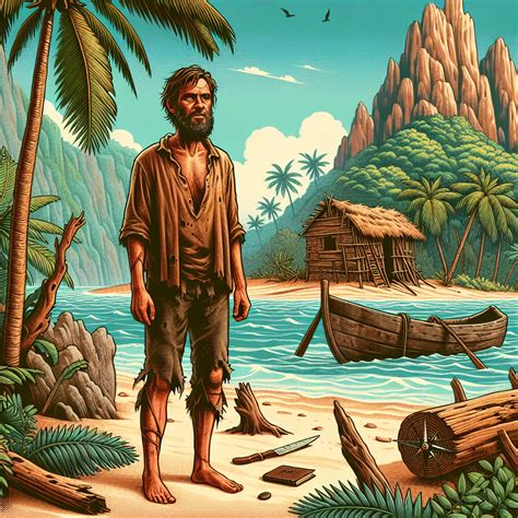 Robinson Crusoe na mori pred stroskotaním