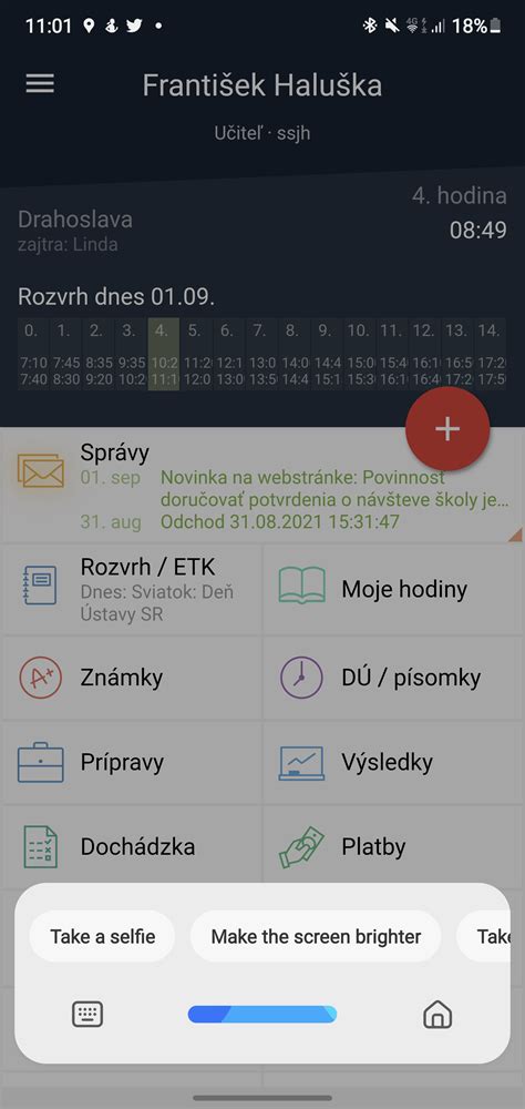Mobilná aplikácia Edupage s notifikáciami