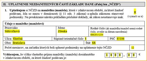 Tabuľka: Výpočet nezdaniteľnej časti základu dane na daňovníka (NZČD) pre rôzne výšky príjmov